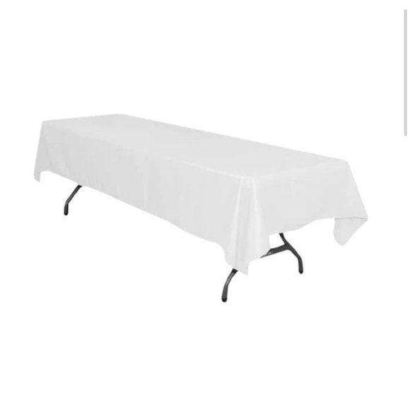 White Rectangular Polyester Tablecloth Wedding Party Linen 60"x126" - New - Picture 1 of 1